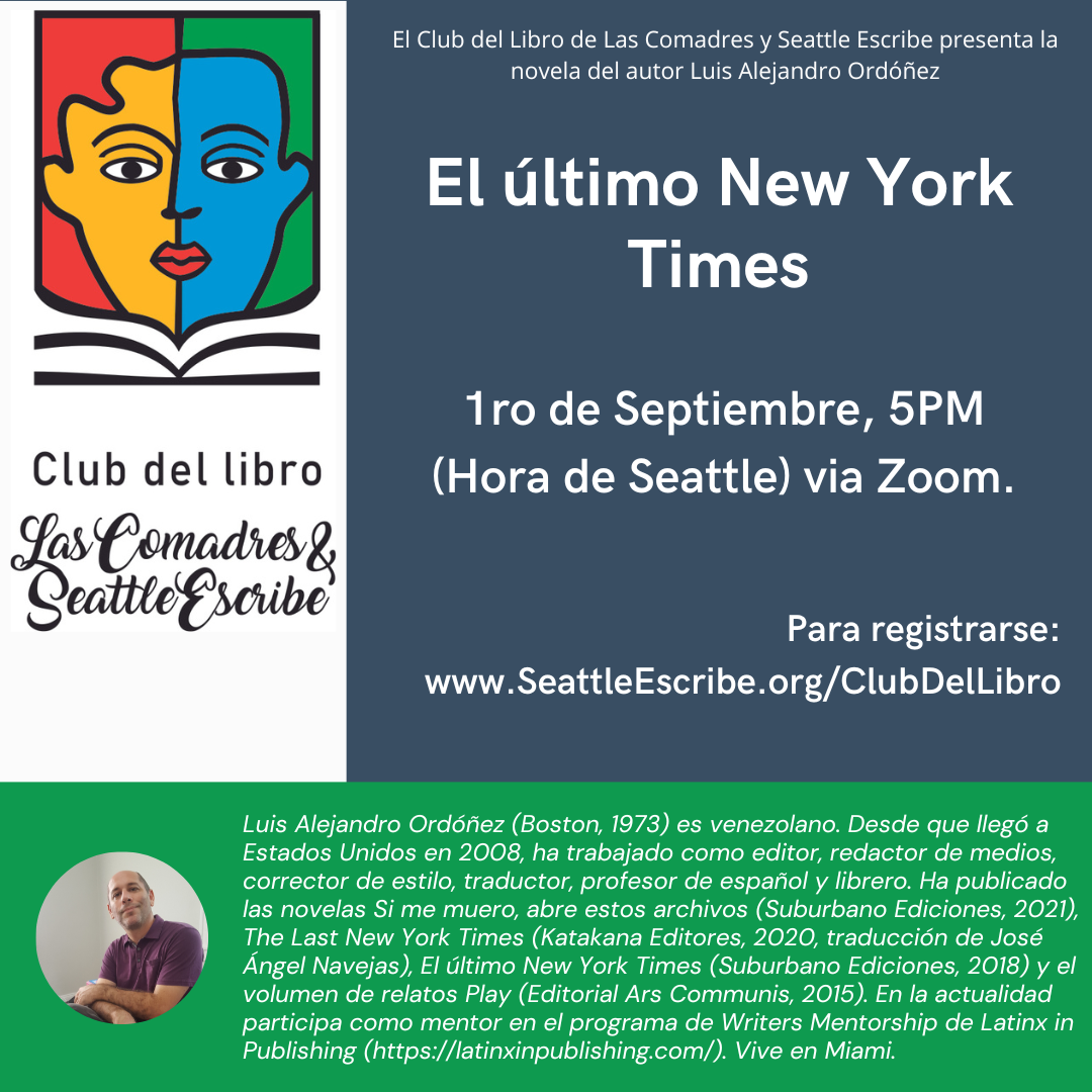 Club del Libro de Las Comadres y Seattle Escribe con Luis Alejandro Ordóñez